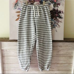 Striped Gray and White Kids GAP Sweatpants